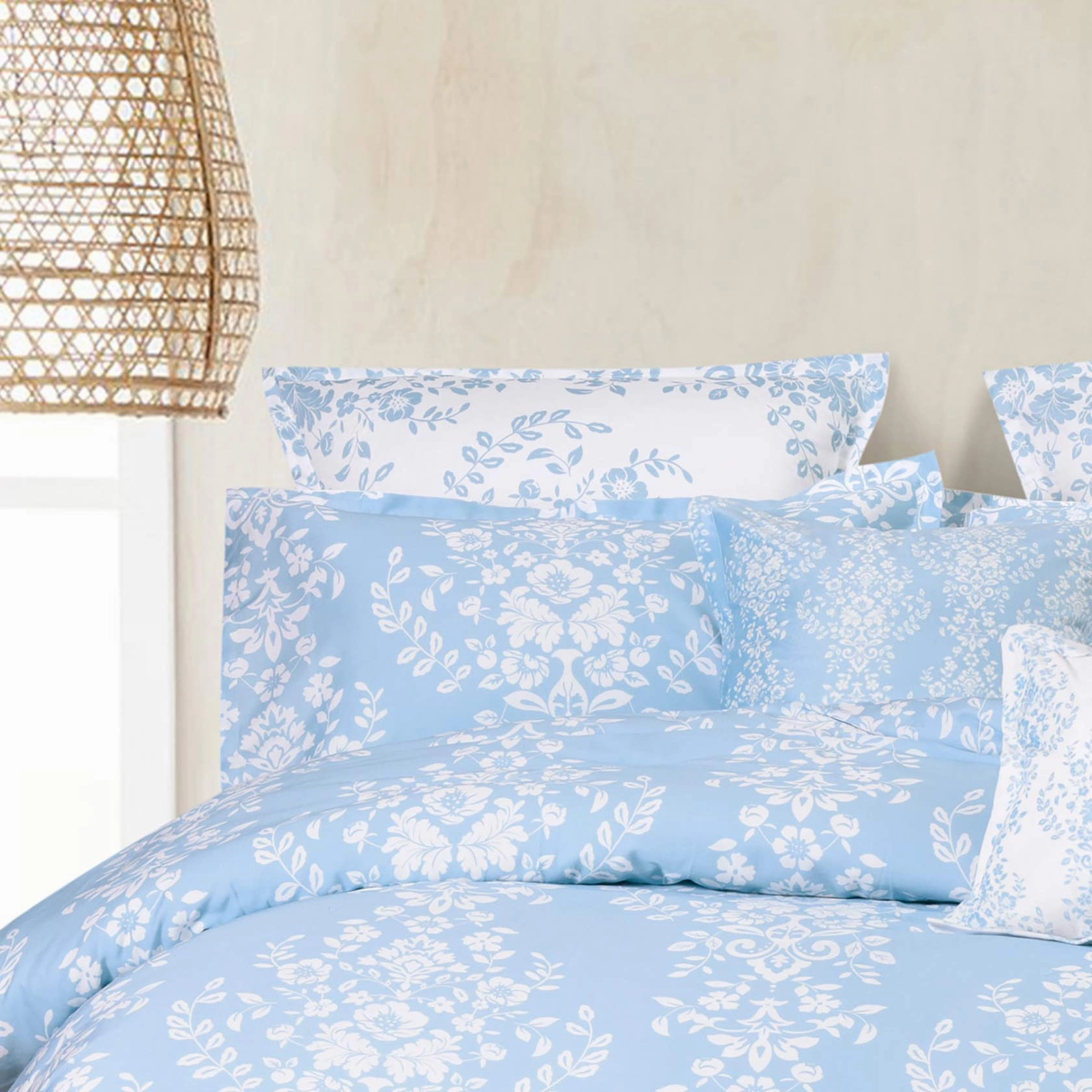 Ravello Blue Velvet Square Filled Cushion 43 x 43cm by Bianca
