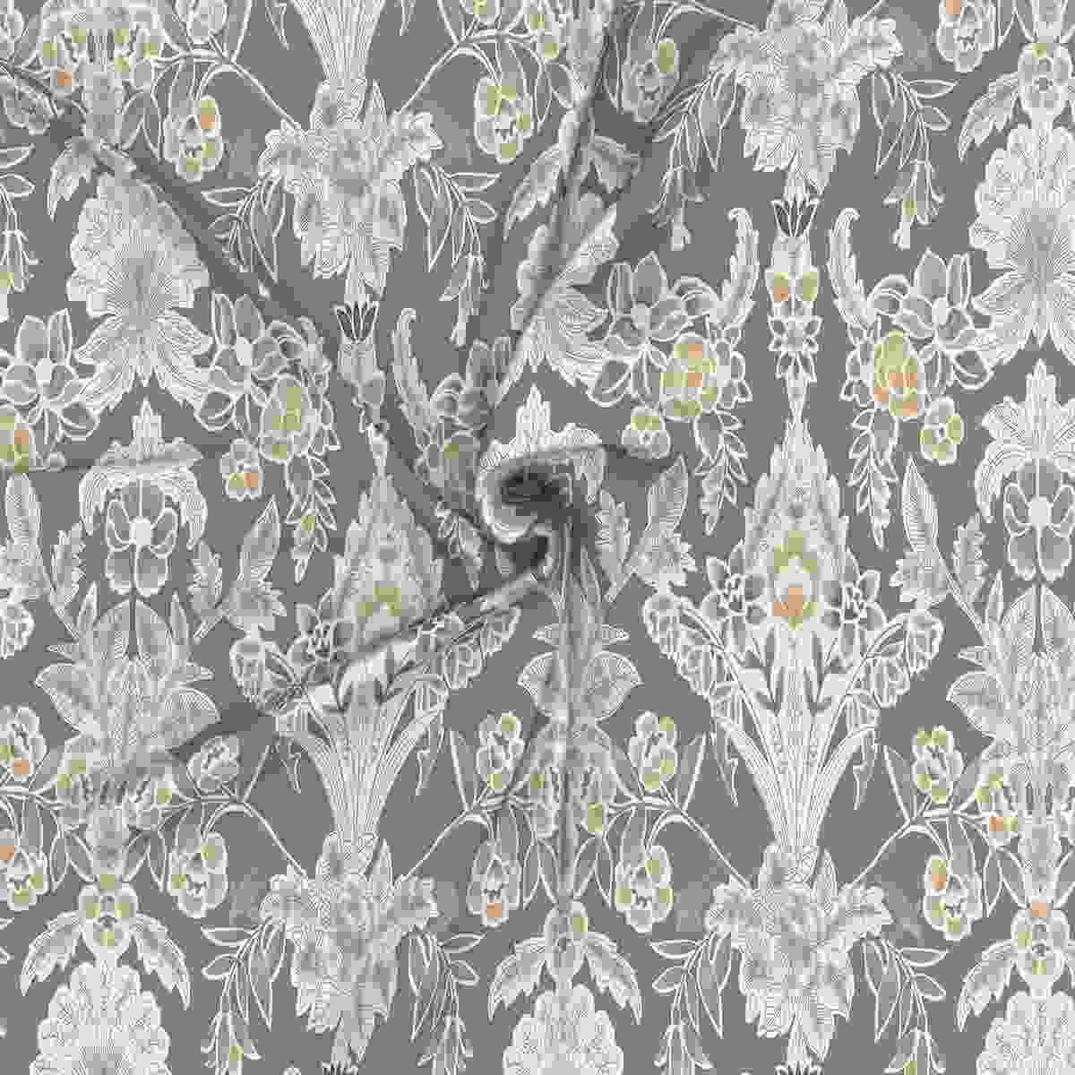 Regency Dark Flora Printed 210TC 100 %Cotton Neutral Bed Sheet with Pillow Case
