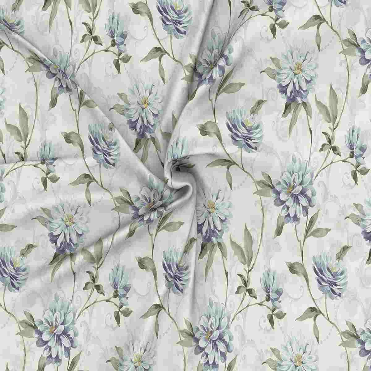 Regency Neveah Printed 210TC 100 %Cotton Blue Bed Sheet with Pillow Case