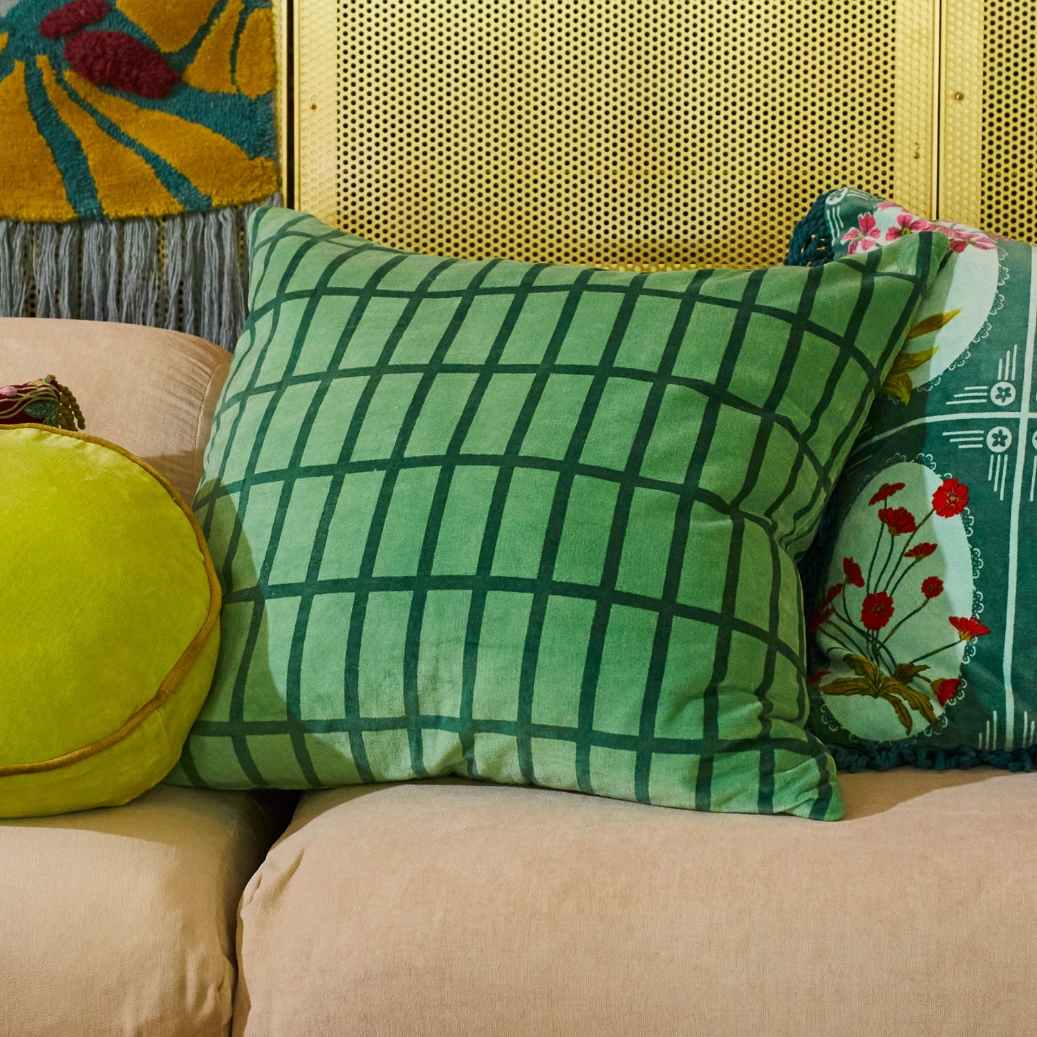 Remi Velvet Cushion - Emerald