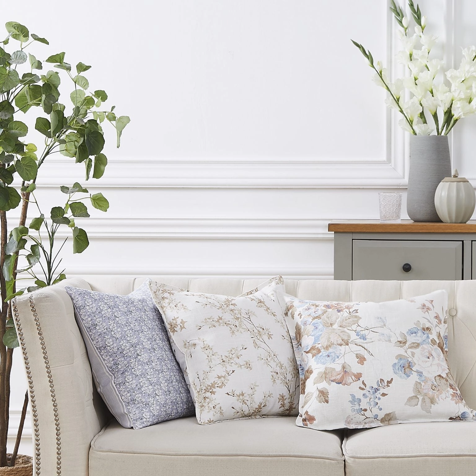 Rosemore Truffle Cushion by Laura Ashley