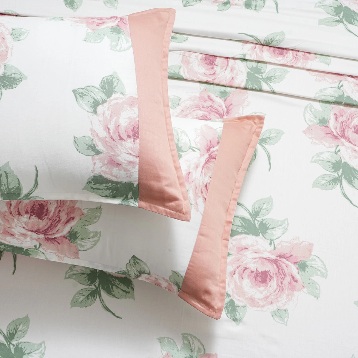 Royal Botanic 200 TC Floral Garden Pink 100% Cotton Bed Sheet With Pillow Case