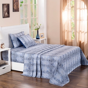 Royal Botanic 200 TC Ombre Bonanza 100% Cotton Bed Sheet With Pillow Case