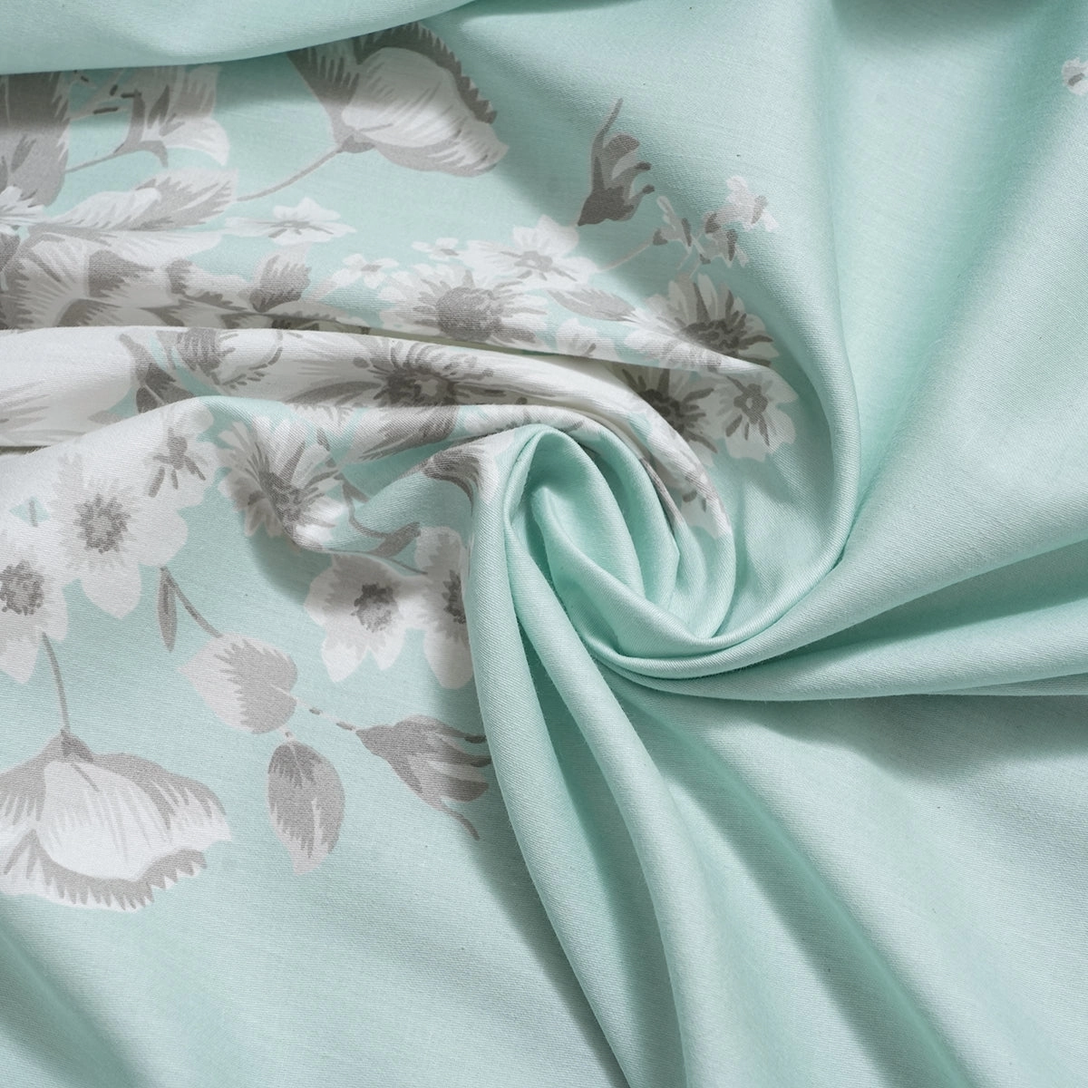 Royal Botanic Bloom Flora 200TC Aqua 100% Cotton Bed Sheet with Pillow Case