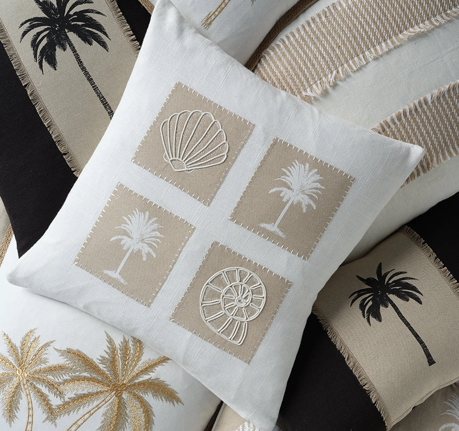 Royal Mirage Palms 30x50cm Filled Cushion White