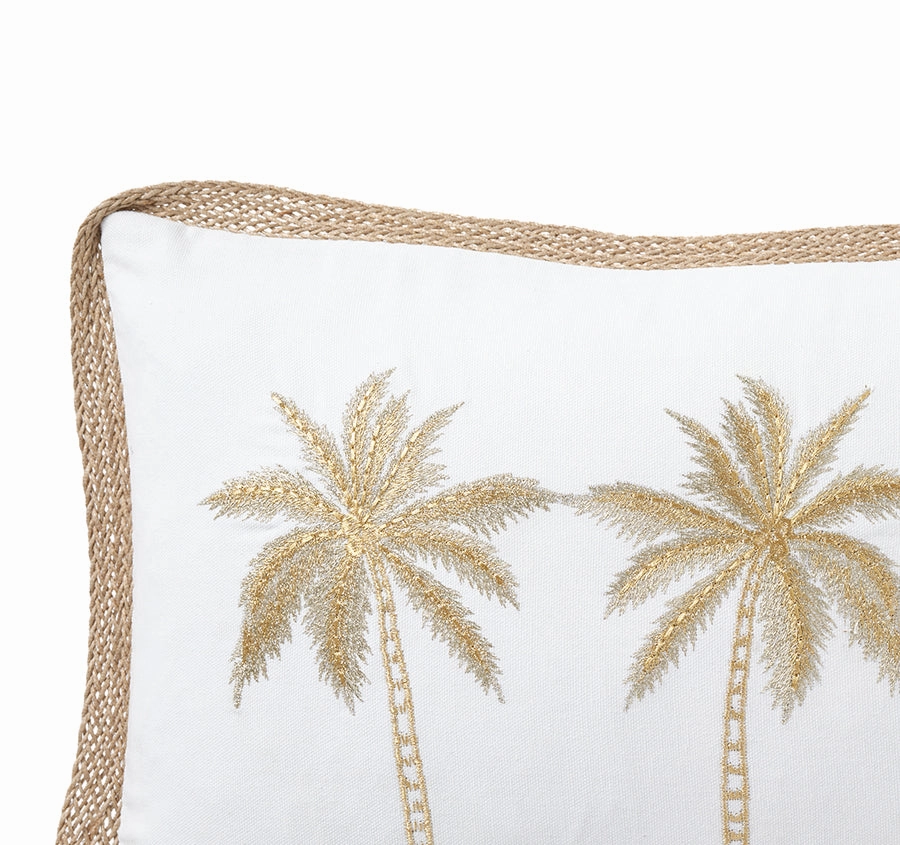 Royal Mirage Palms 30x50cm Filled Cushion White