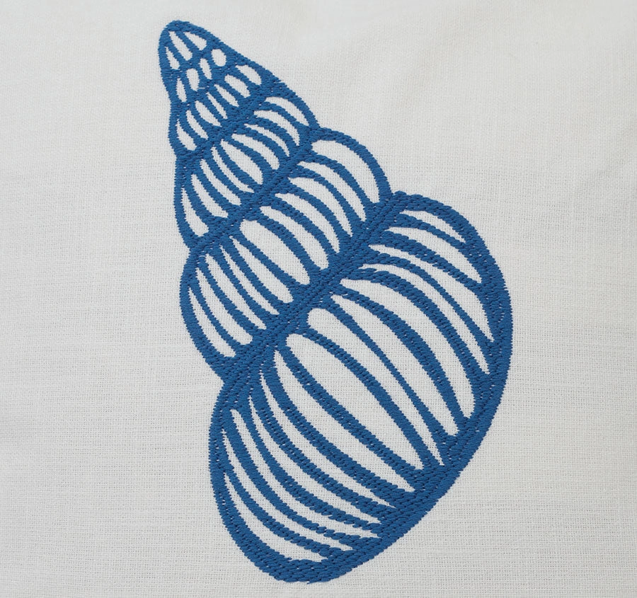Sea Shell 50x50cm Filled Cushion White and Blue