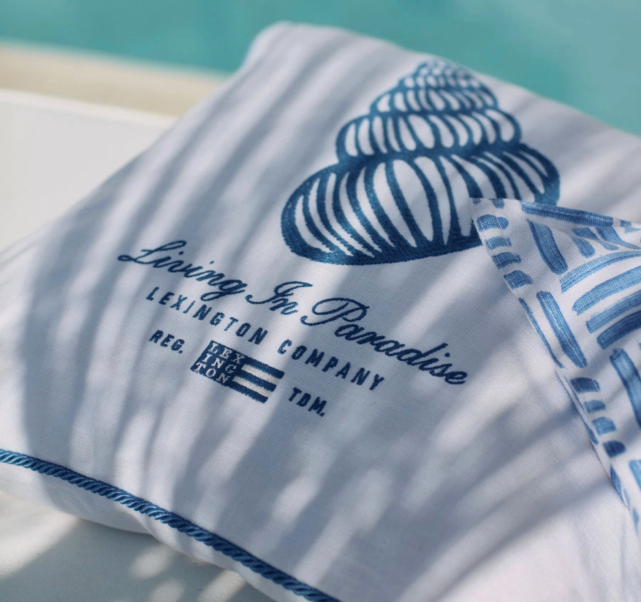 Sea Shell 50x50cm Filled Cushion White and Blue