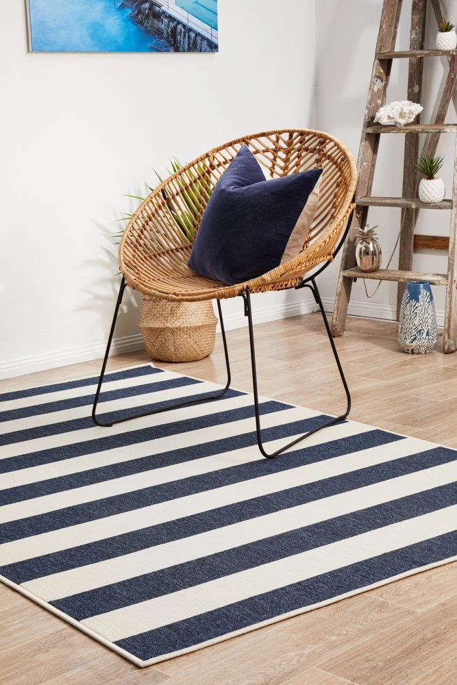 Seaside 4444 Rectangle Rug (Navy White) by Rug Culture