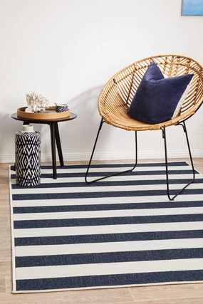 Seaside 4444 Rectangle Rug (Navy White) by Rug Culture