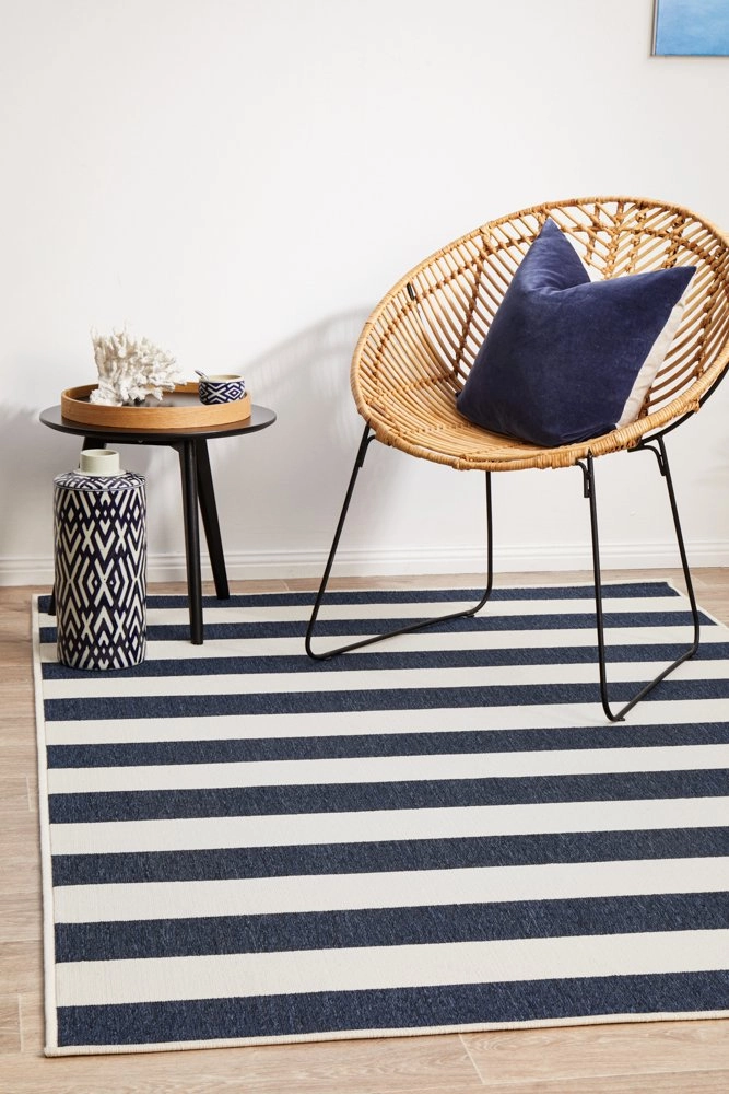 Seaside 4444 Rectangle Rug (Navy White) by Rug Culture