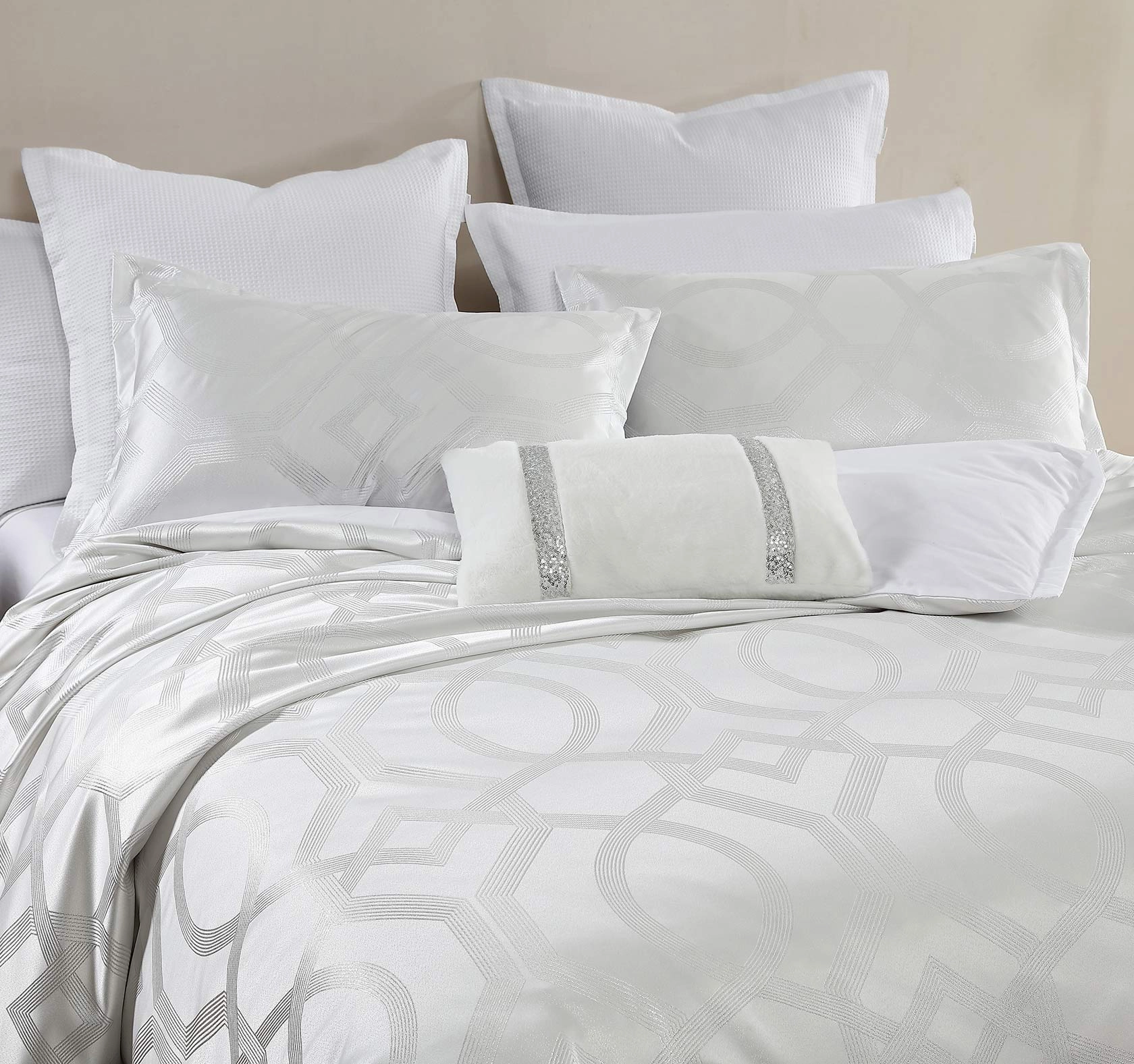 Seville Snow European Pillowcase by Logan and Mason Platinum