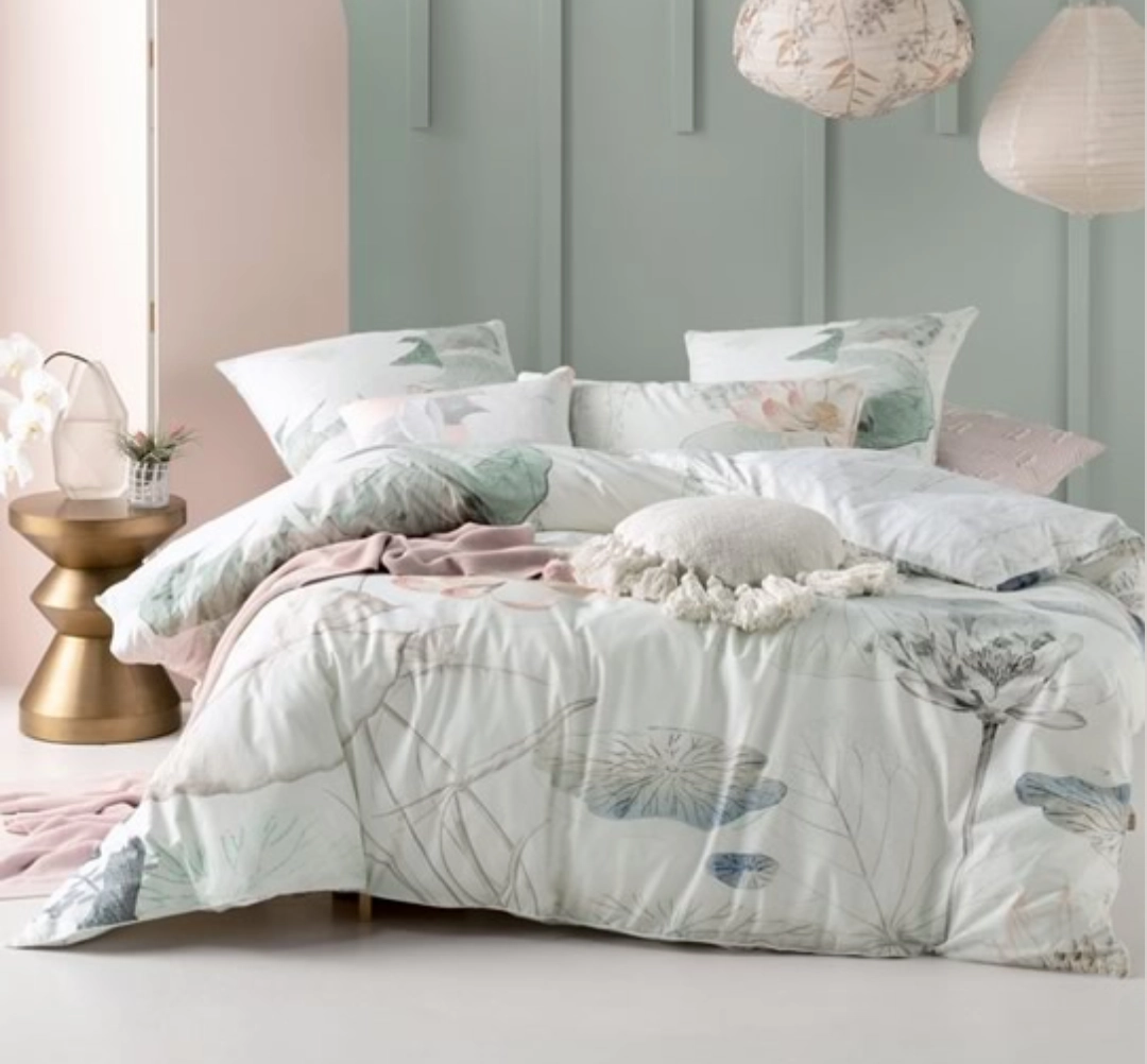 Shoji Mint Cushion by Linen House
