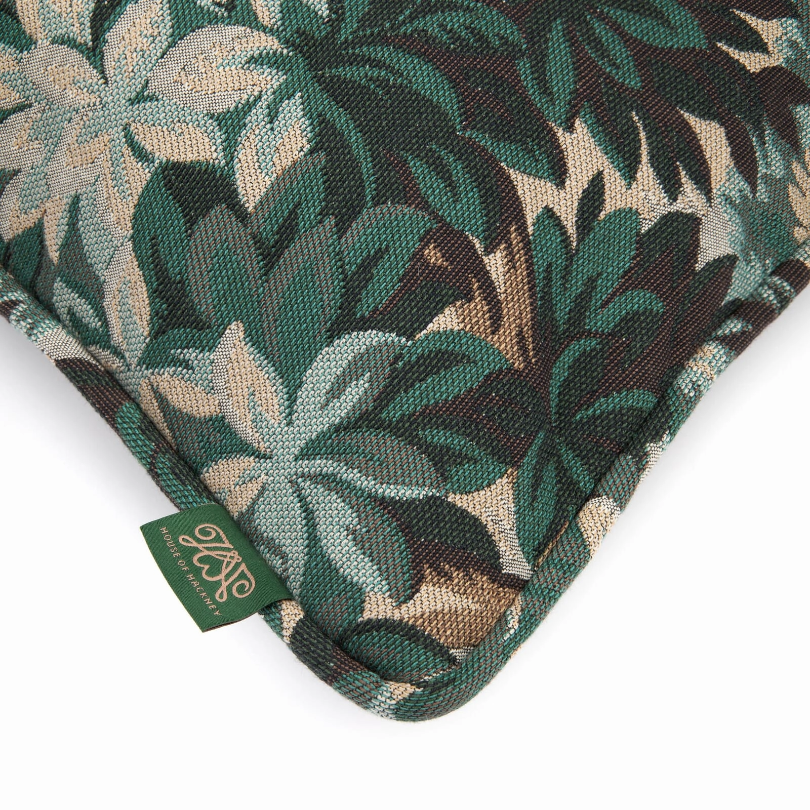 SILVA Medium Piped Jacquard Cushion - Cerulean