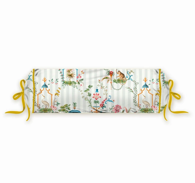 Singerie 22x70cm Filled Roll Cushion White