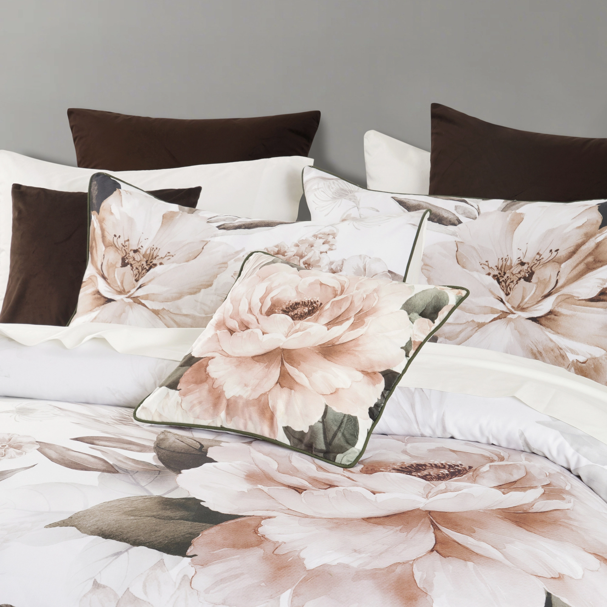 Somerset White Square Cushion by Bianca