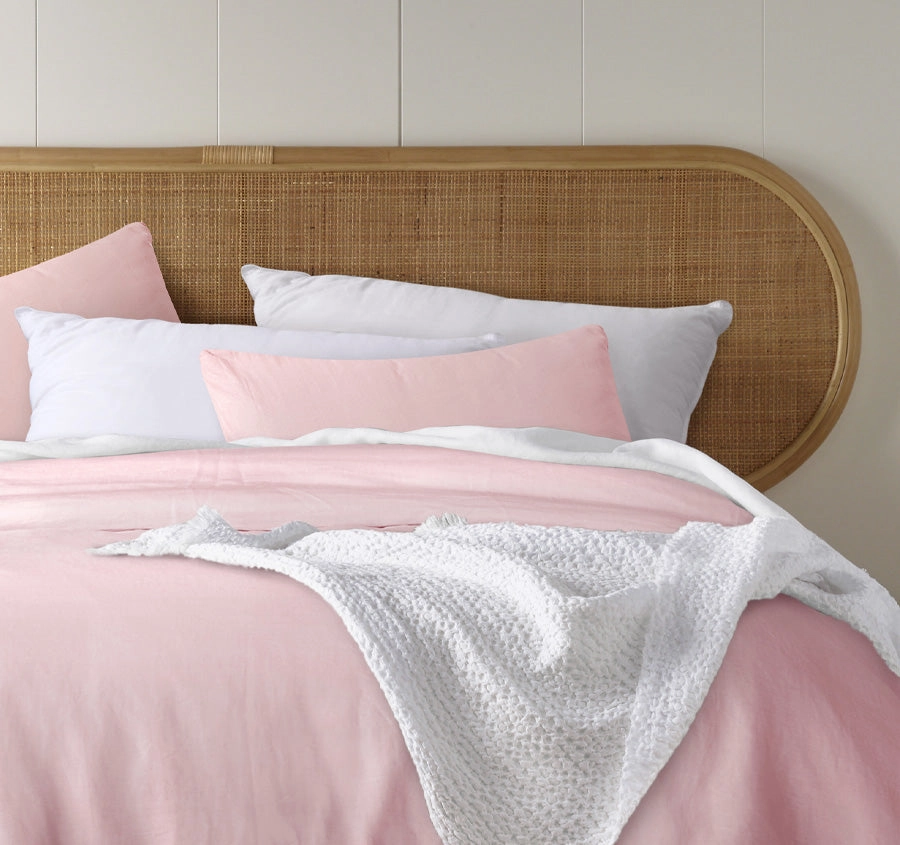 Stonewashed French Linen European Pillowcase Blush