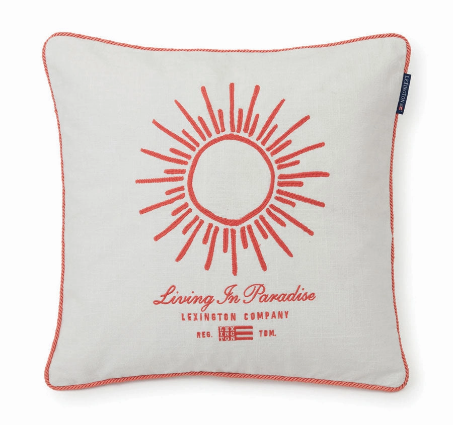 Sun 50x50cm Filled Cushion White and Coral