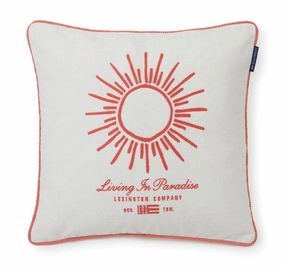 Sun 50x50cm Filled Cushion White and Coral