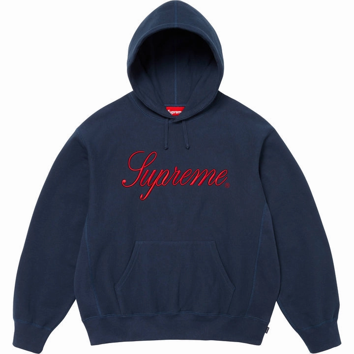 Supreme Embroidered Script Hoody "Navy"