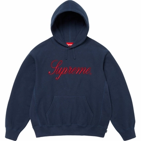 Supreme Embroidered Script Hoody "Navy"