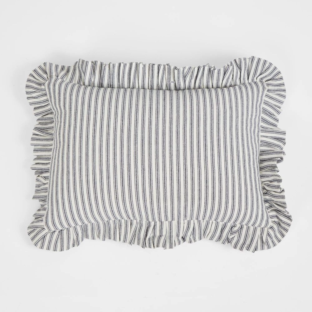 Tick Frill Cush 30X45 Blue by Florabelle