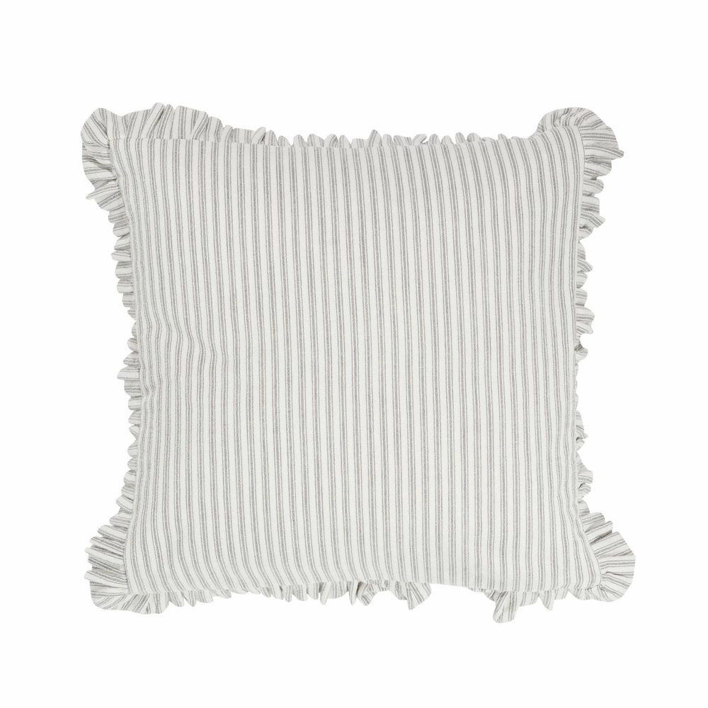 Tick Frill Cush 50X50 Grey by Florabelle