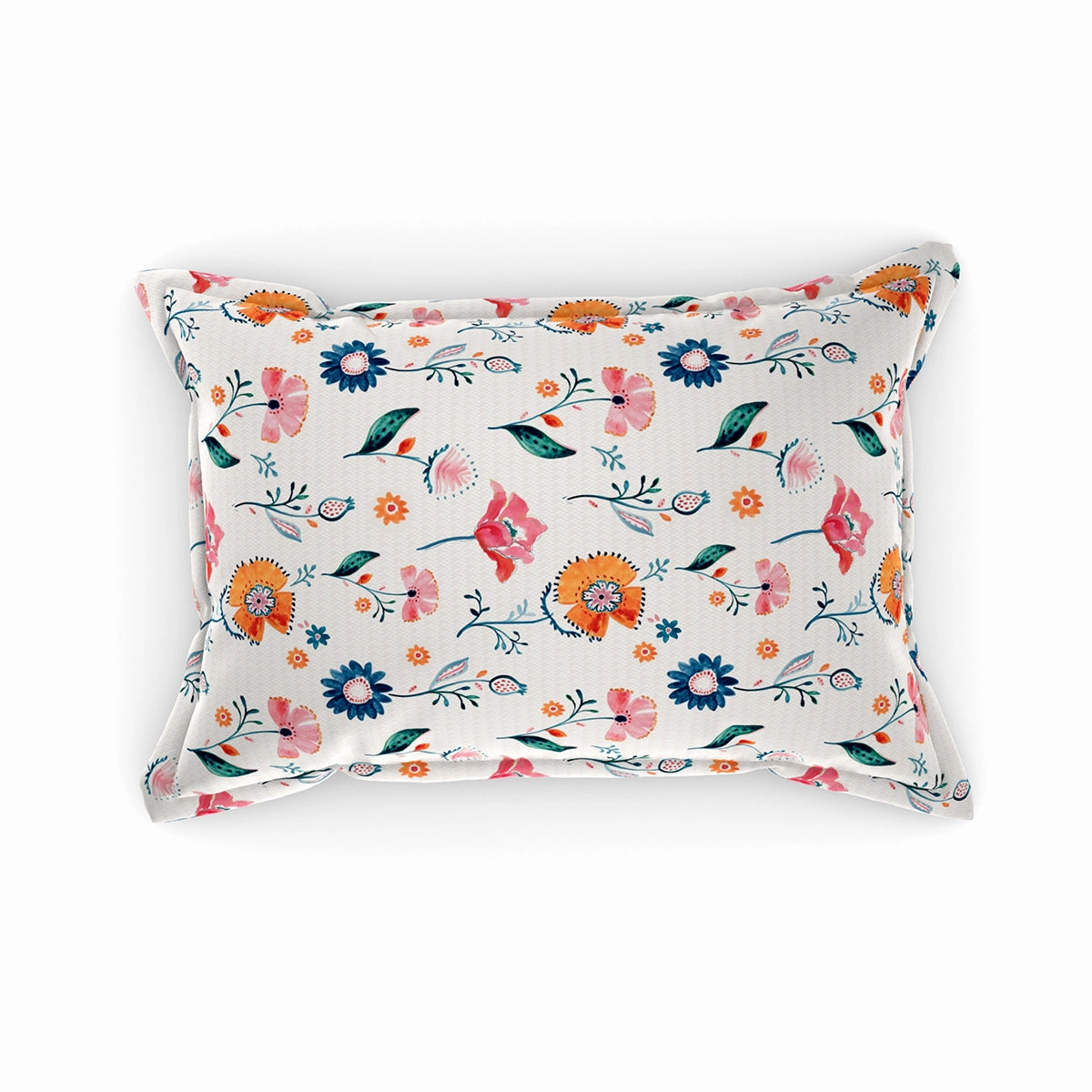 Tranquil Serenity Flower Heaven 100% Cotton Printed Multi Pillow Case Set Of 2