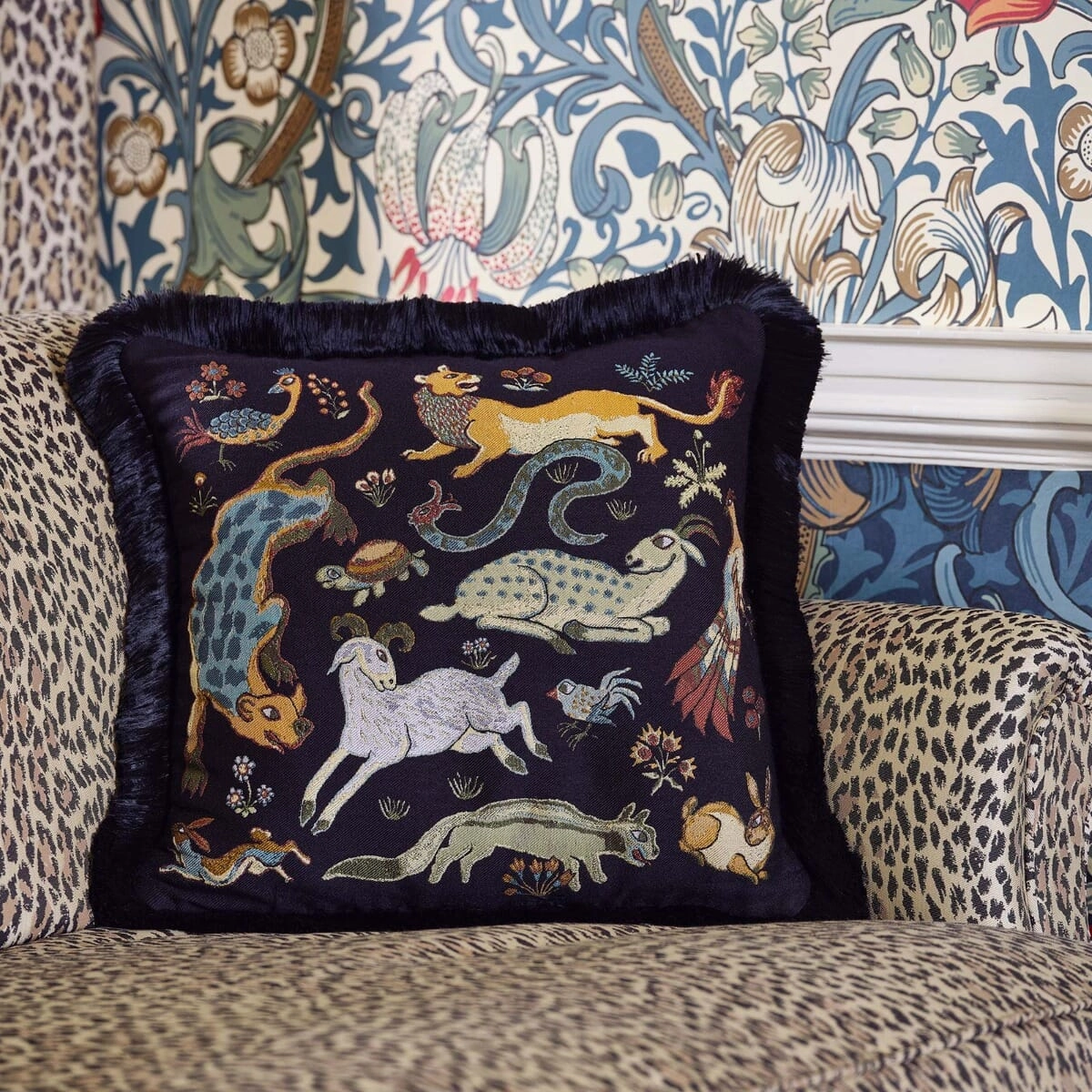 TREMATONIA Medium Jacquard Cushion - Ebony