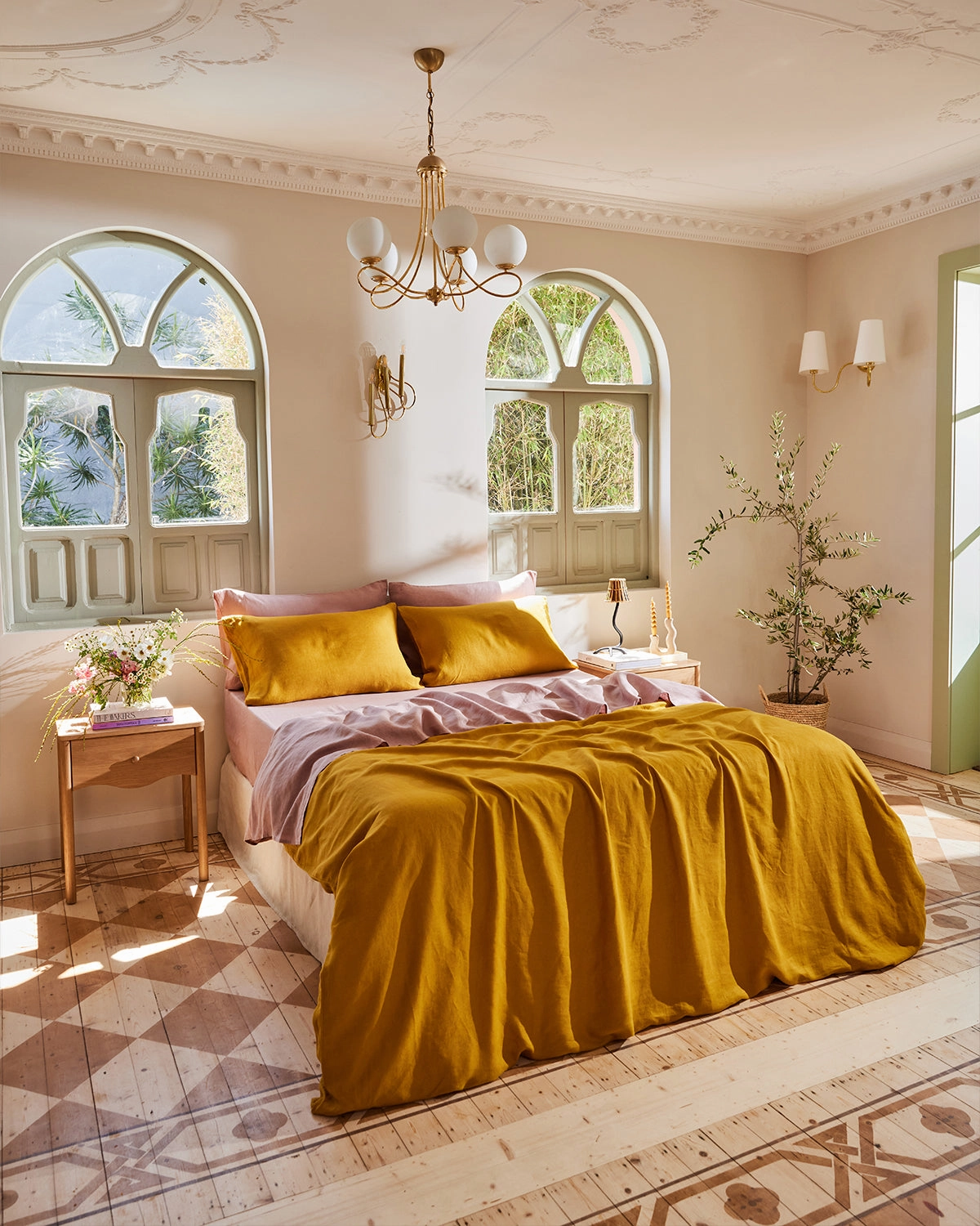 Turmeric 100% French Flax Linen Pillowcases (Set of Two)