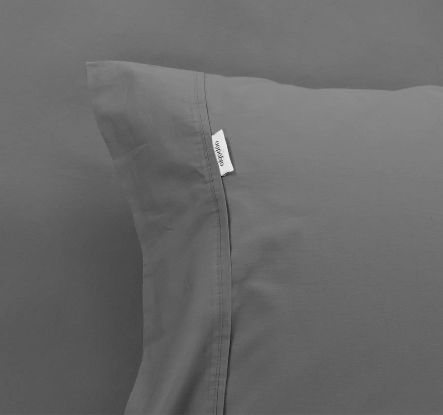 Tuscan Collection Cotton Percale Fitted Sheet Combo Set Range Charcoal