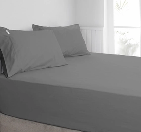Tuscan Collection Cotton Percale Fitted Sheet Combo Set Range Charcoal