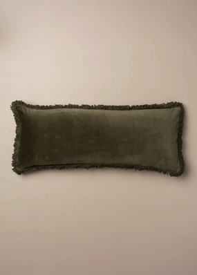 Velvet Bolster Cushion | Dark Olive