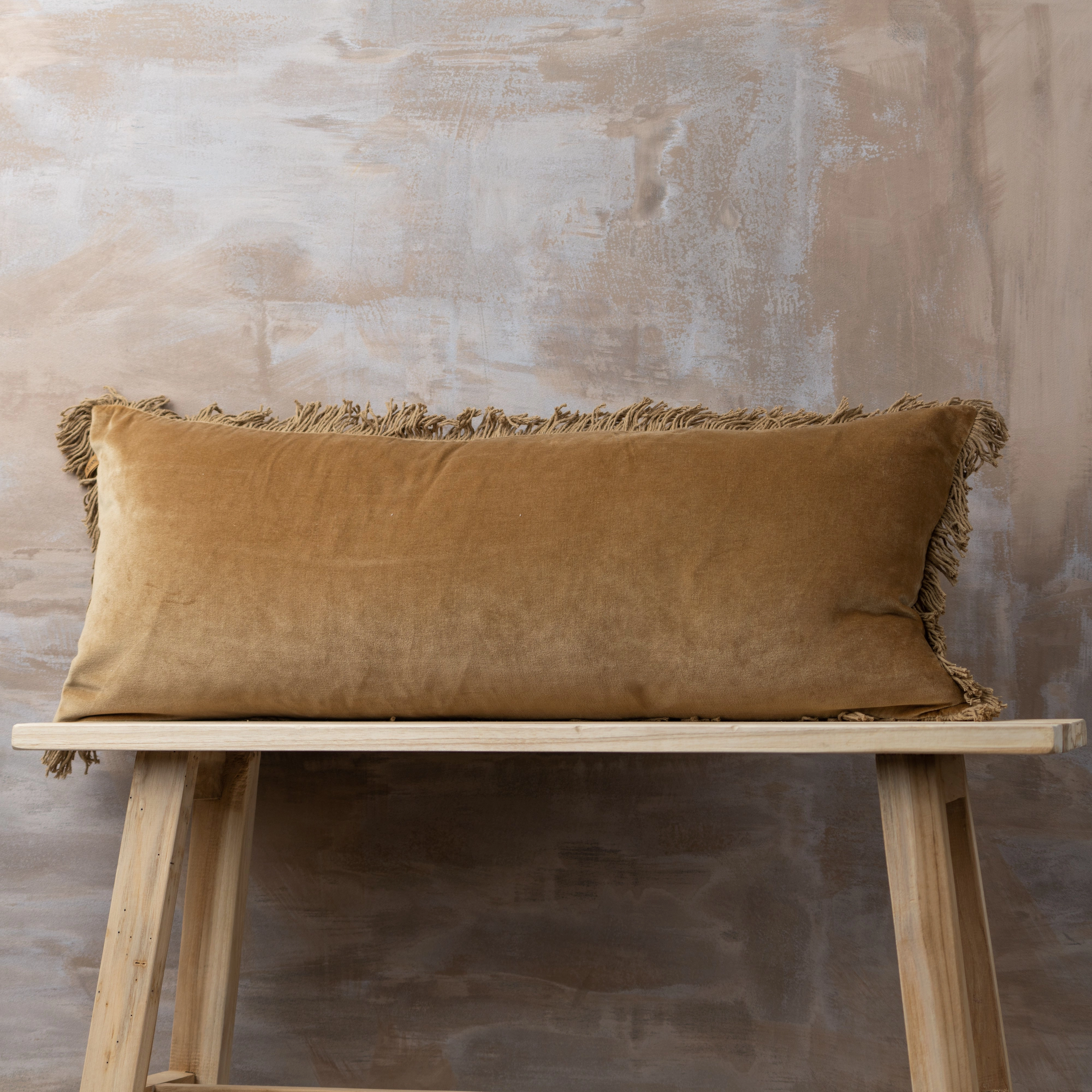 Velvet Bolster Cushion | Nutmeg
