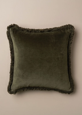 Velvet Cushion | Dark Olive