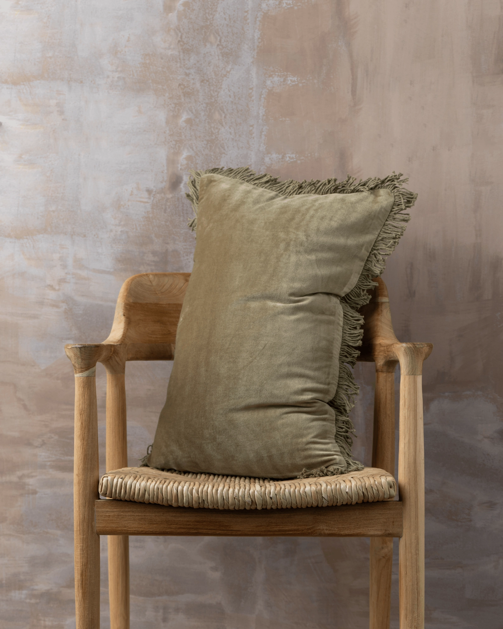 Velvet Cushion | Olive