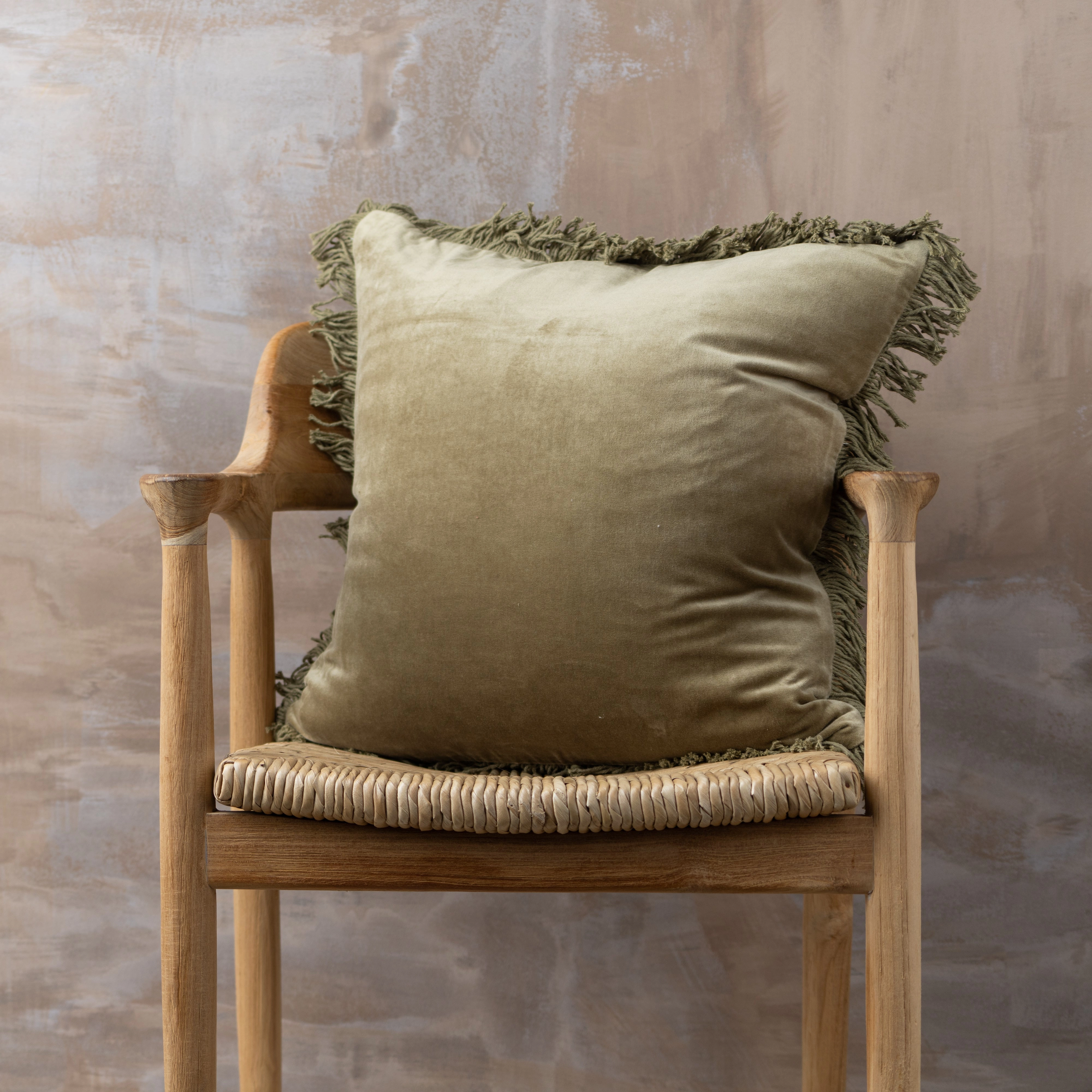 Velvet Cushion | Olive