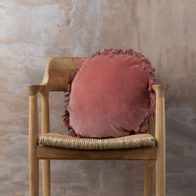 Velvet Round Cushion | Guava