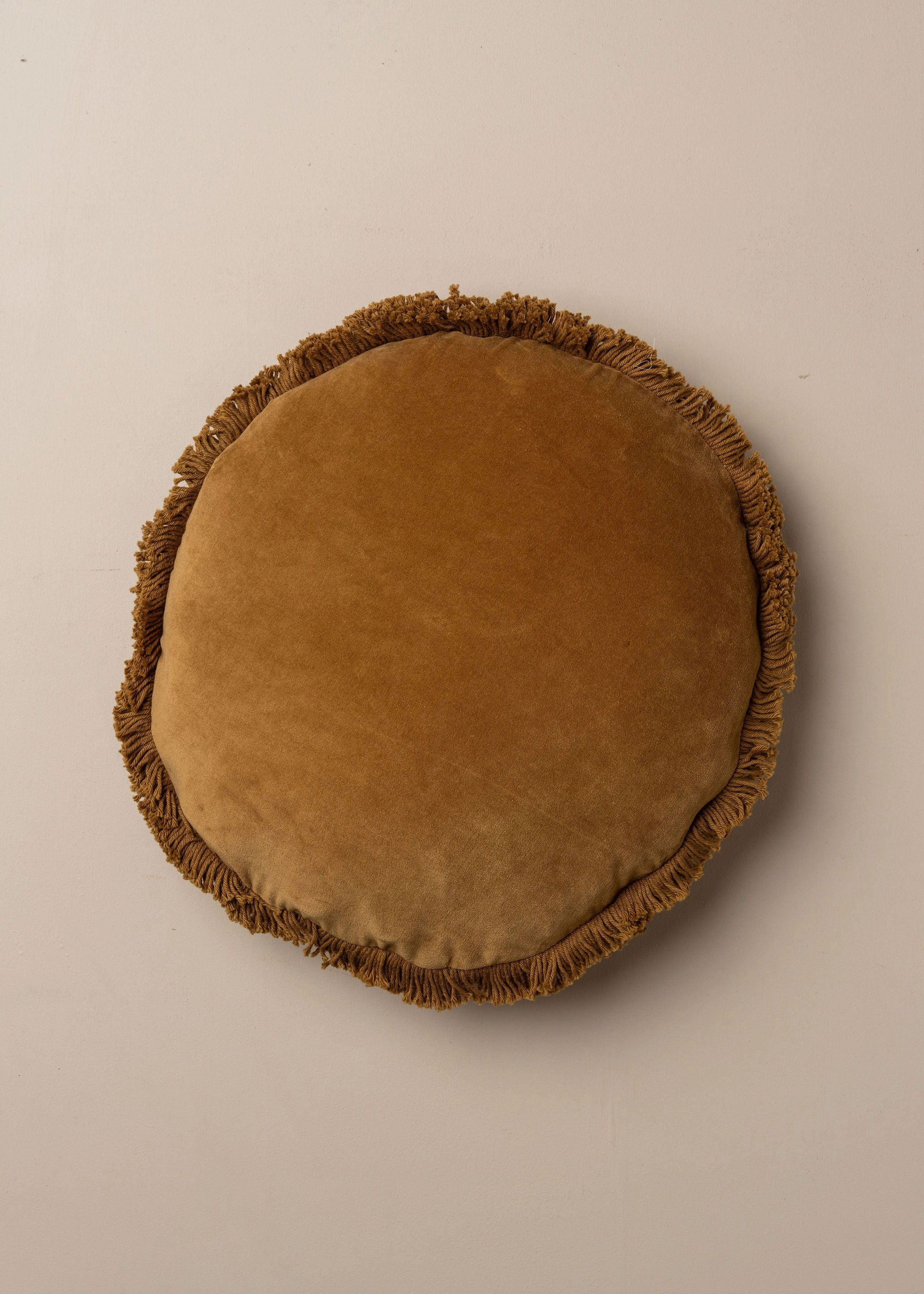 Velvet Round Cushion | Nutmeg