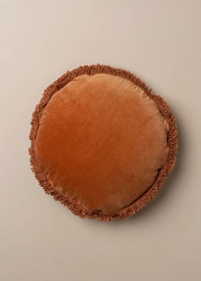 Velvet Round Cushion | Terracotta