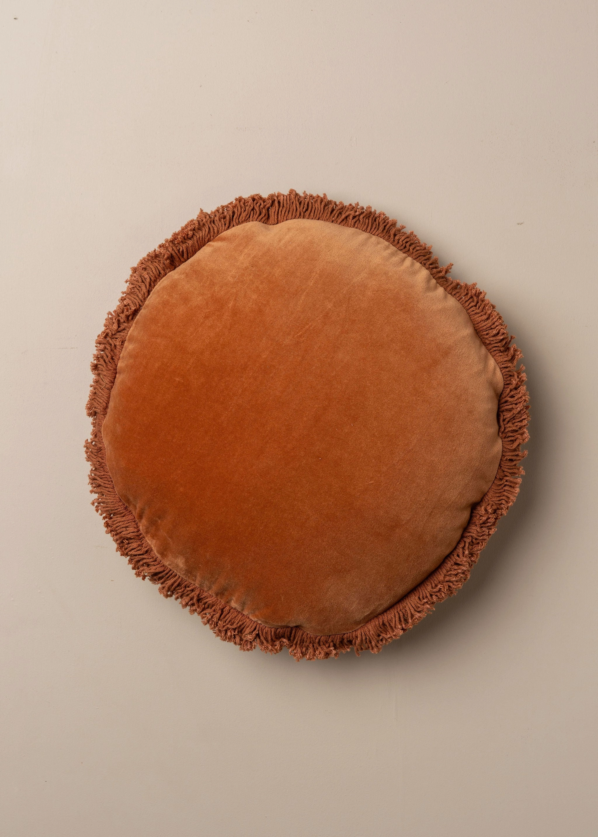 Velvet Round Cushion | Terracotta