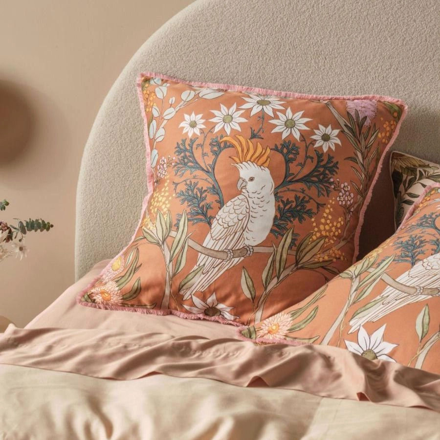 Victoria Apricot European Pillowcase by Linen House