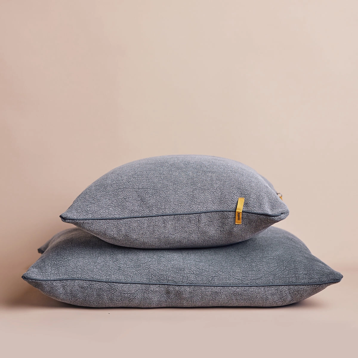 Vintage Wash Cushion | Charcoal w Piping