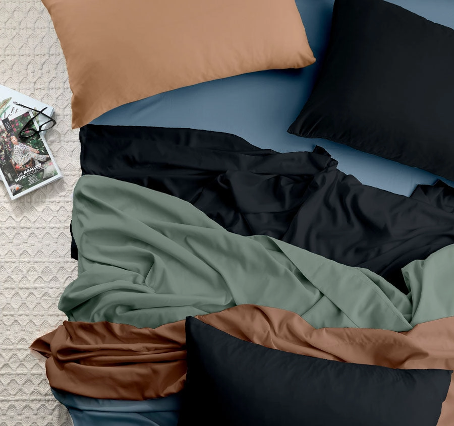 Vintage Washed Soft Microfibre Sheet Set Range Cedar
