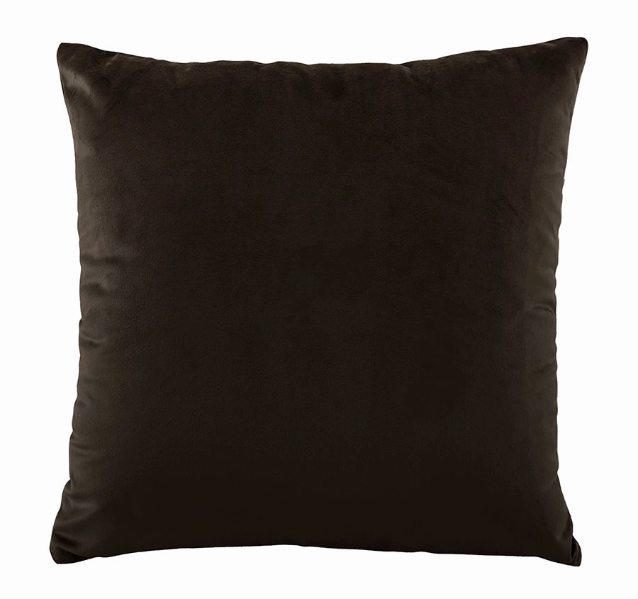 Vivid Coordinates Velvet 43x43cm Filled Cushion Chocolate