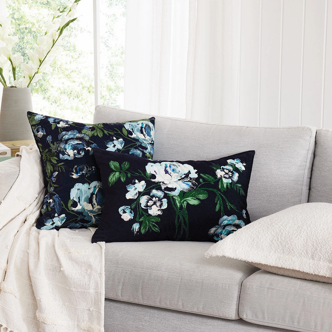 Wilhemina Navy Square Filled Cushion 50 x 50cm by Zaab