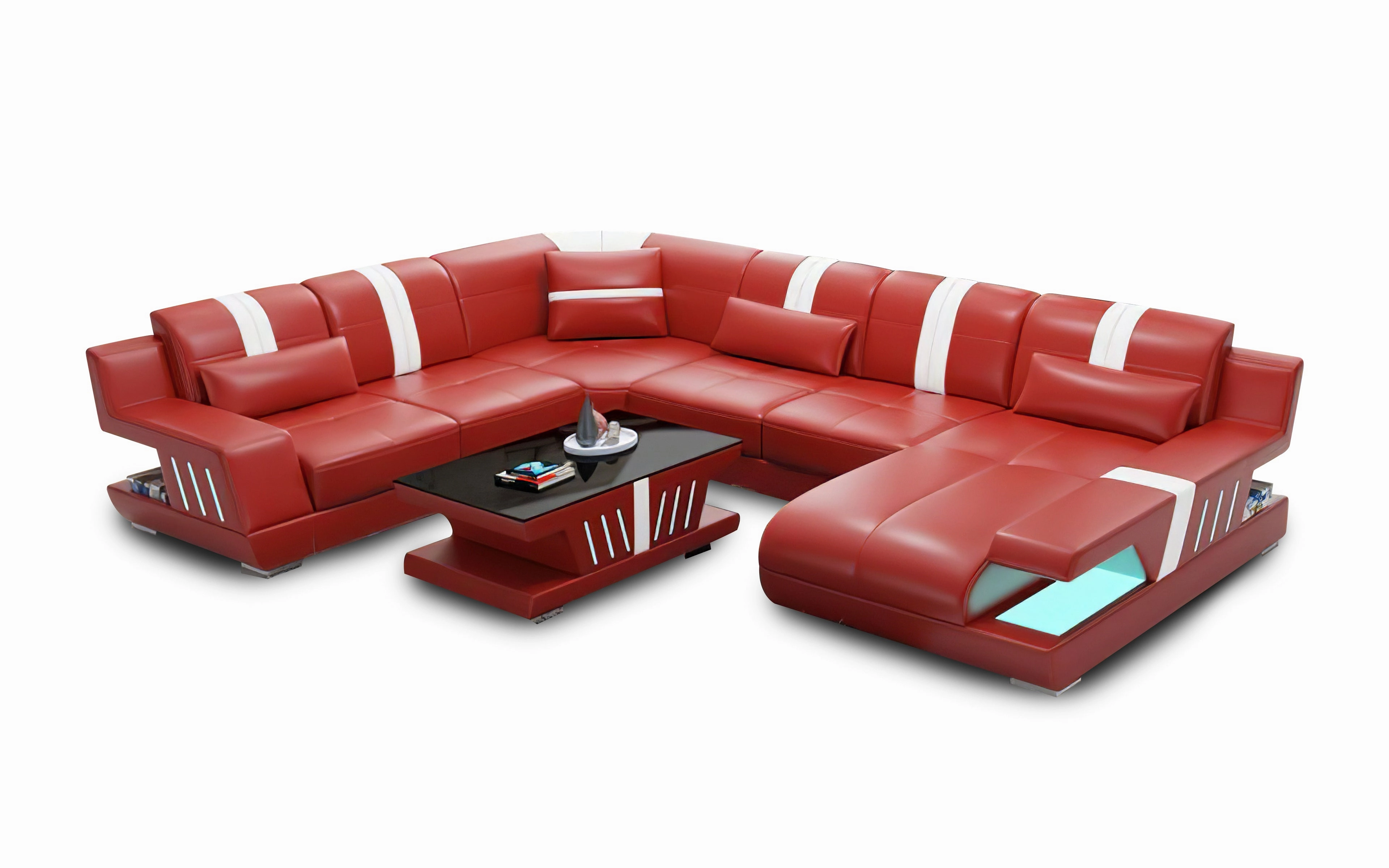 Yuli Modern U Shape Leather Sectional