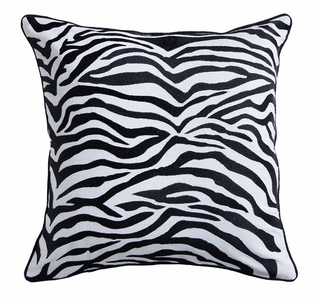 Zebra 50x50cm Filled Cushion Black