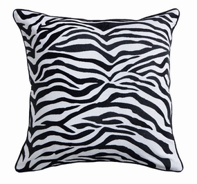 Zebra 50x50cm Filled Cushion Black