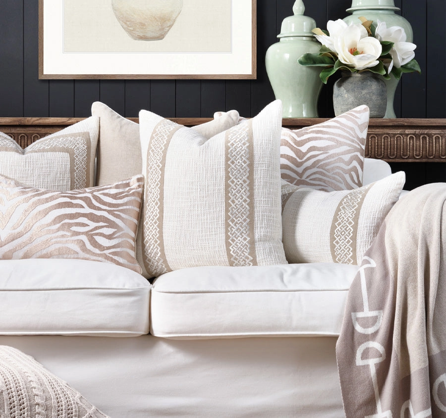 Zebra Luxe 30x50cm Filled Cushion Champagne